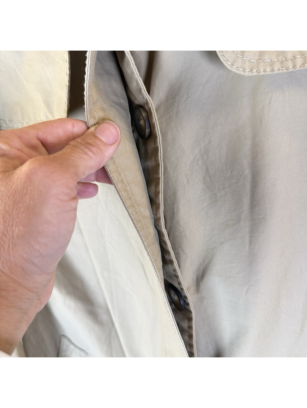 Gap Women's Beige Trench Coat Mid-Length Button Closure Pockets Size M - Picture 8 of 14